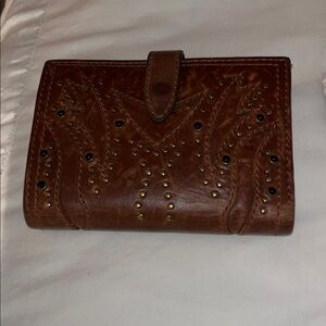 Frye Shelby studded genuine leather wallet